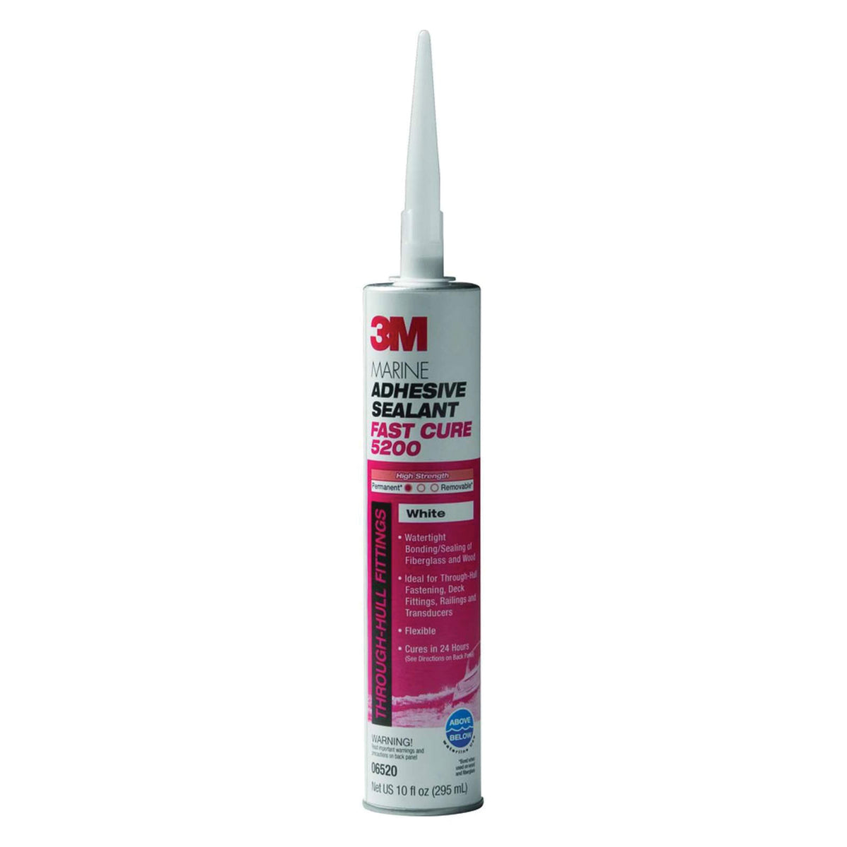 3M 06520 Marine Adhesive/Sealant 5200 Fast Cure, 1/10 Gallon / White