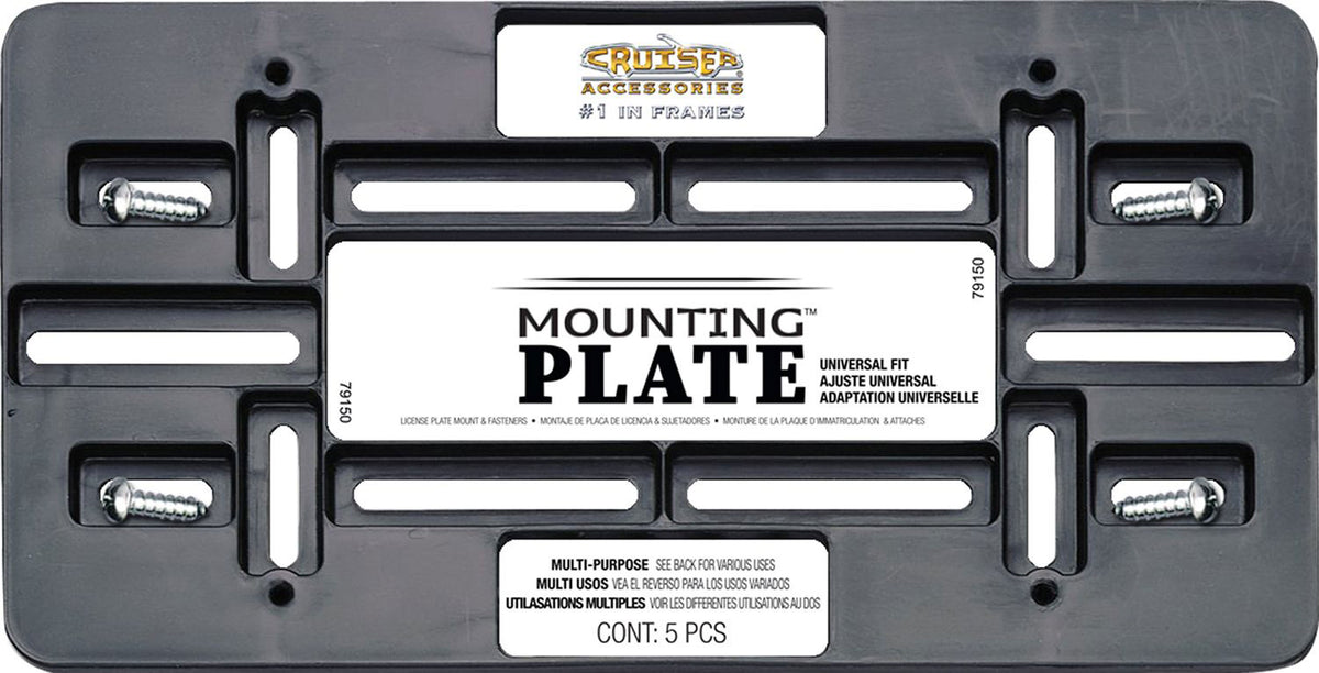 Cruiser Accessories 79150 License Plate Mounting Plate - Black, Plastic