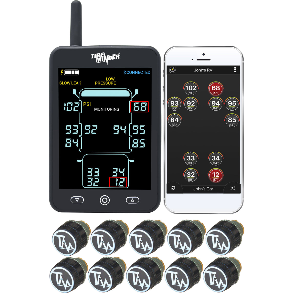 Minder Research TM22130 TireMinder A1AS RV TPMS with 6 Standard External Transmitters