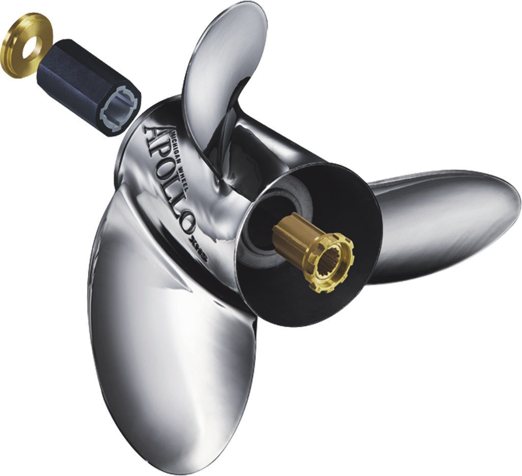 Michigan Wheel 993143 Apollo B-Series 3-Blade Stainless Steel Propeller - RH, 13-3/8" Diameter x 15" Pitch