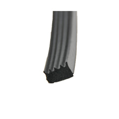AP Products 018-855 Black Ribbed Foam Seal with PSA (White Tape) - 1/2" x 5/16" x 50'