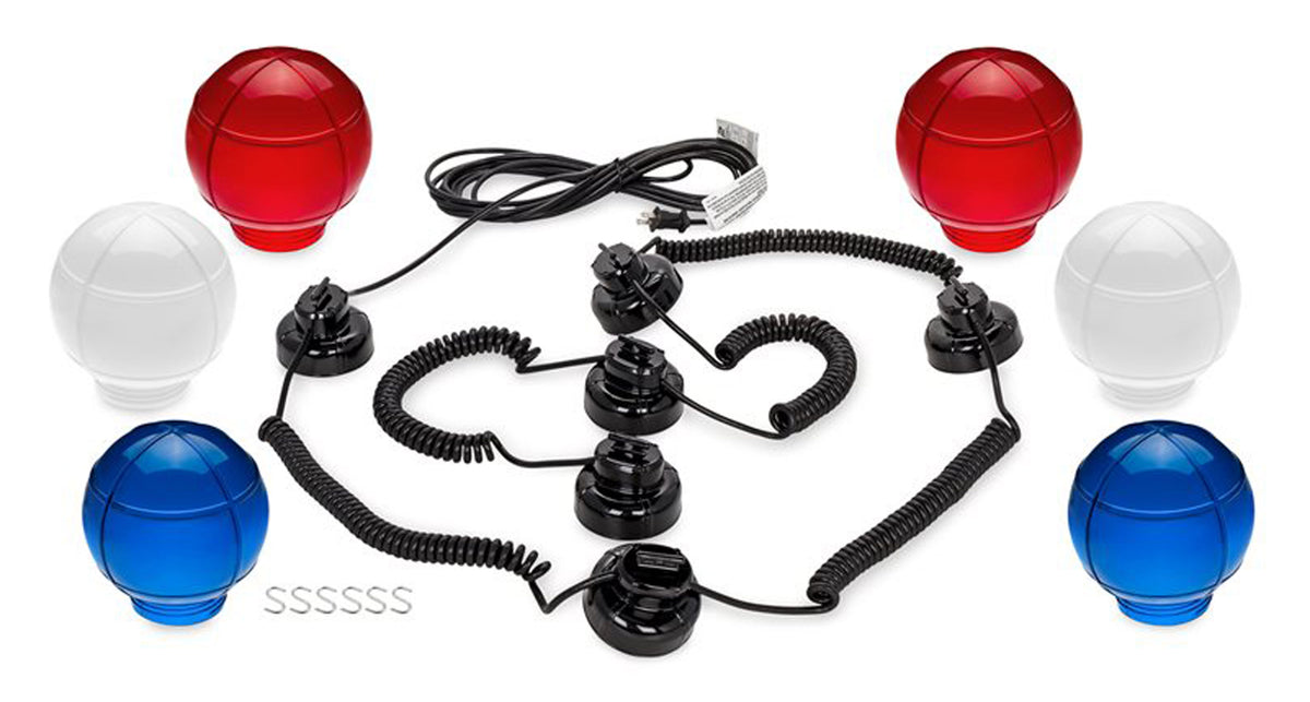 Camco 42763 Outdoor Globe Light Set - 6 Globes, Patriotic