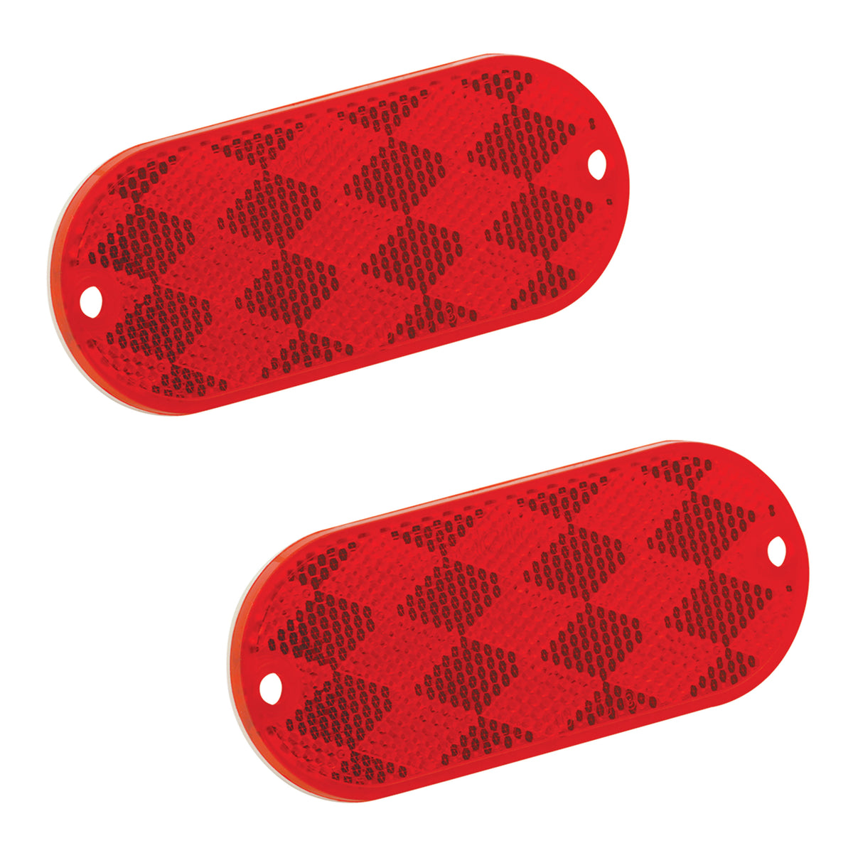 Bargman 71-78-010 Oblong Adhesive Reflector - Red, 3-1/4" x 1-1/2"