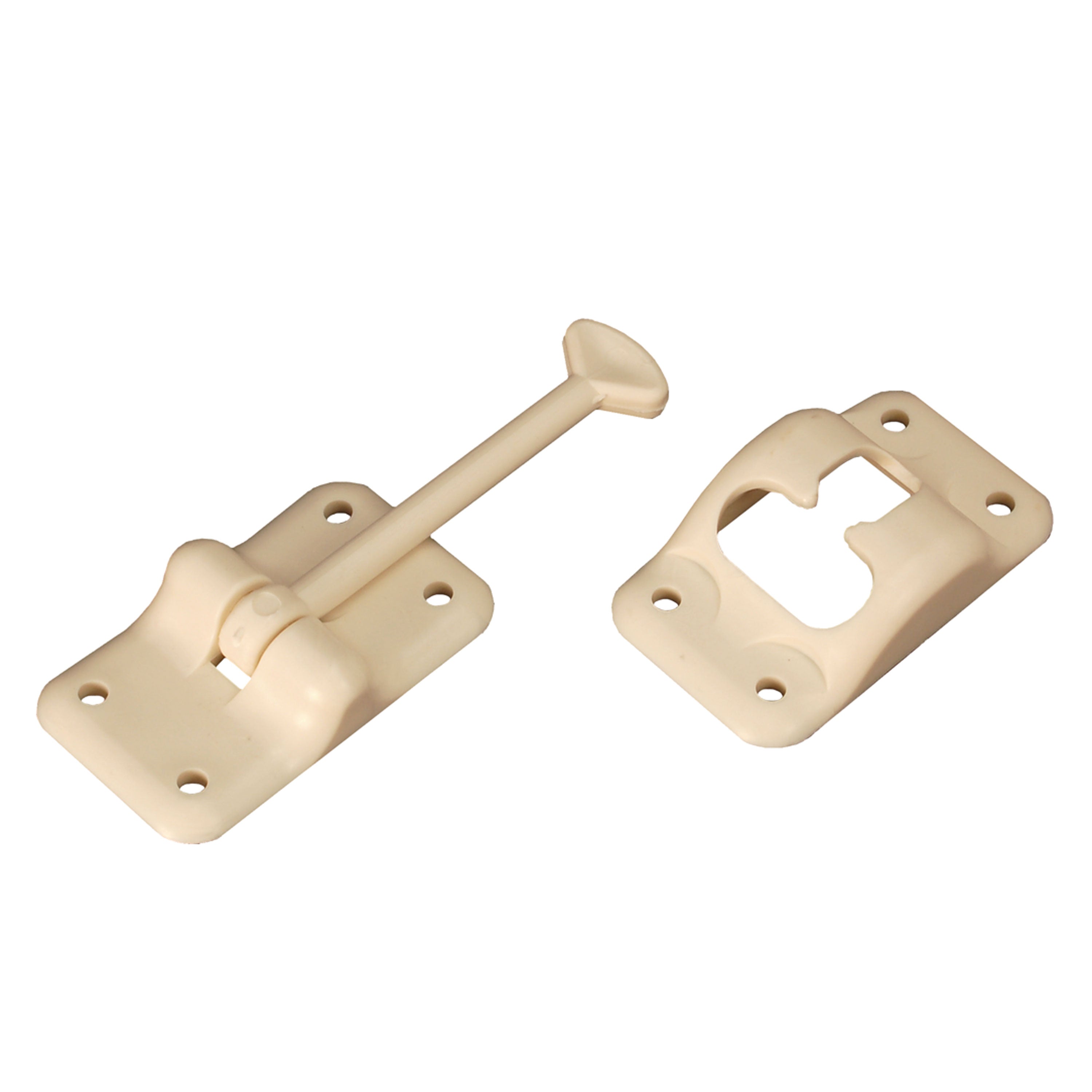 RV Designer E233 Plastic T-Style Entry Door Holder - Colonial White, 3-1/2"