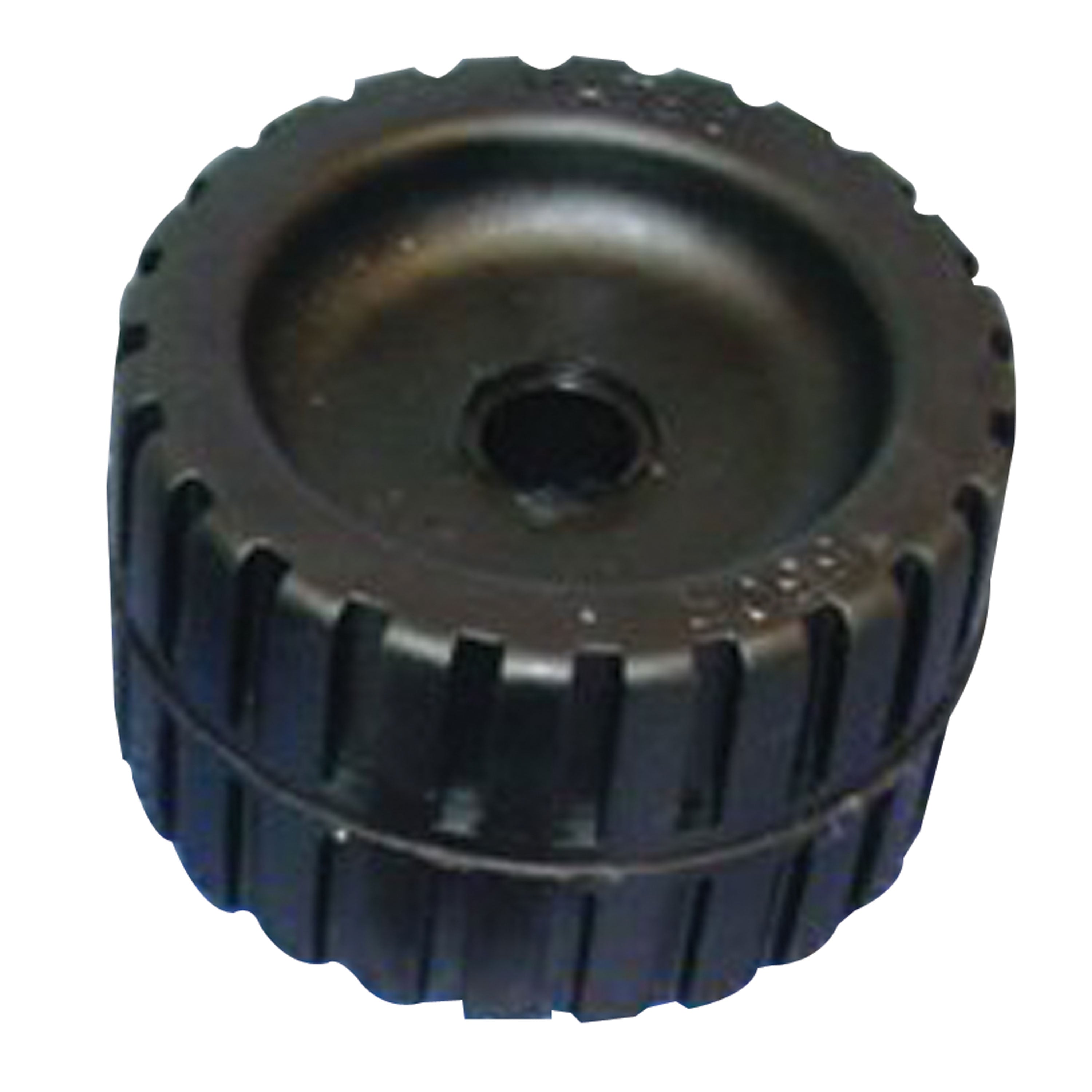 C.H. Yates 530R-6P Black Rubber Ribbed Roller - 3 in. x 0.75 in.