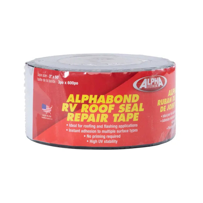 Alpha Systems 862406 ALPHABOND TPO Roofing Repair Tape - 3" x 50', Black