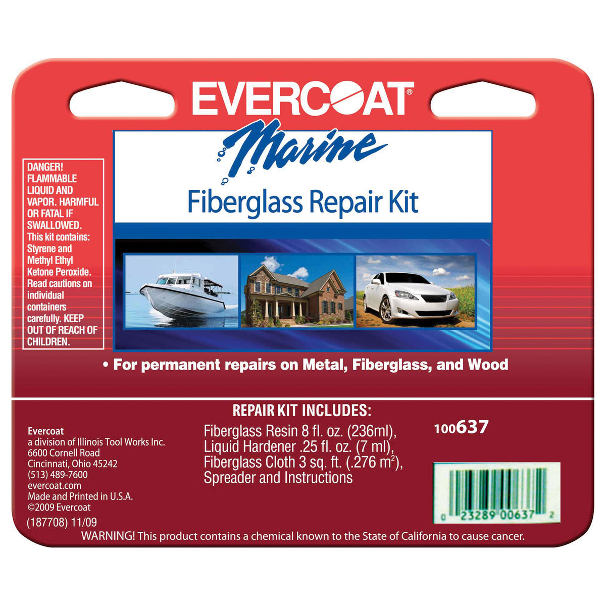 Evercoat 100637 Polyester Fiberglass Repair Kit - Half Pint Resin