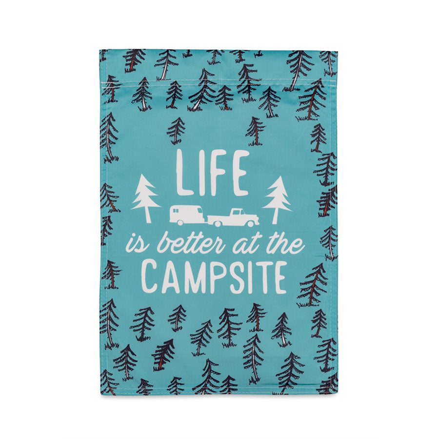 Camco 53308 Garden Flag - 12" x 18", Life is Better at the Campsite RV Sketch Design