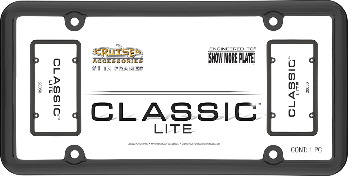 Cruiser Accessories 20050 License Plate Frame - Classic Lite, Metal