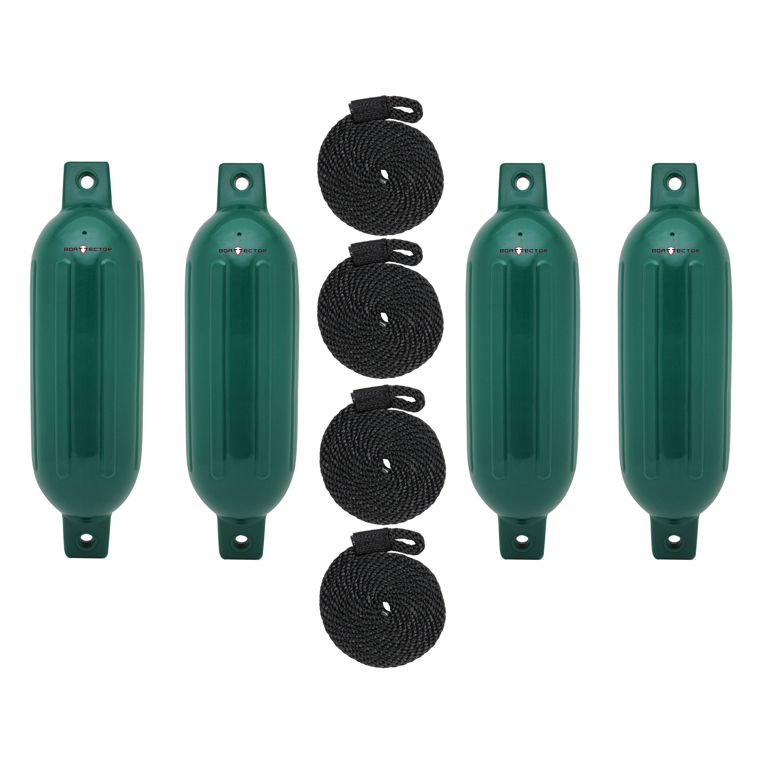 Extreme Max 3006.7536 BoatTector Inflatable Fender Value 4-Pack - 4.5" x 16", Forest Green