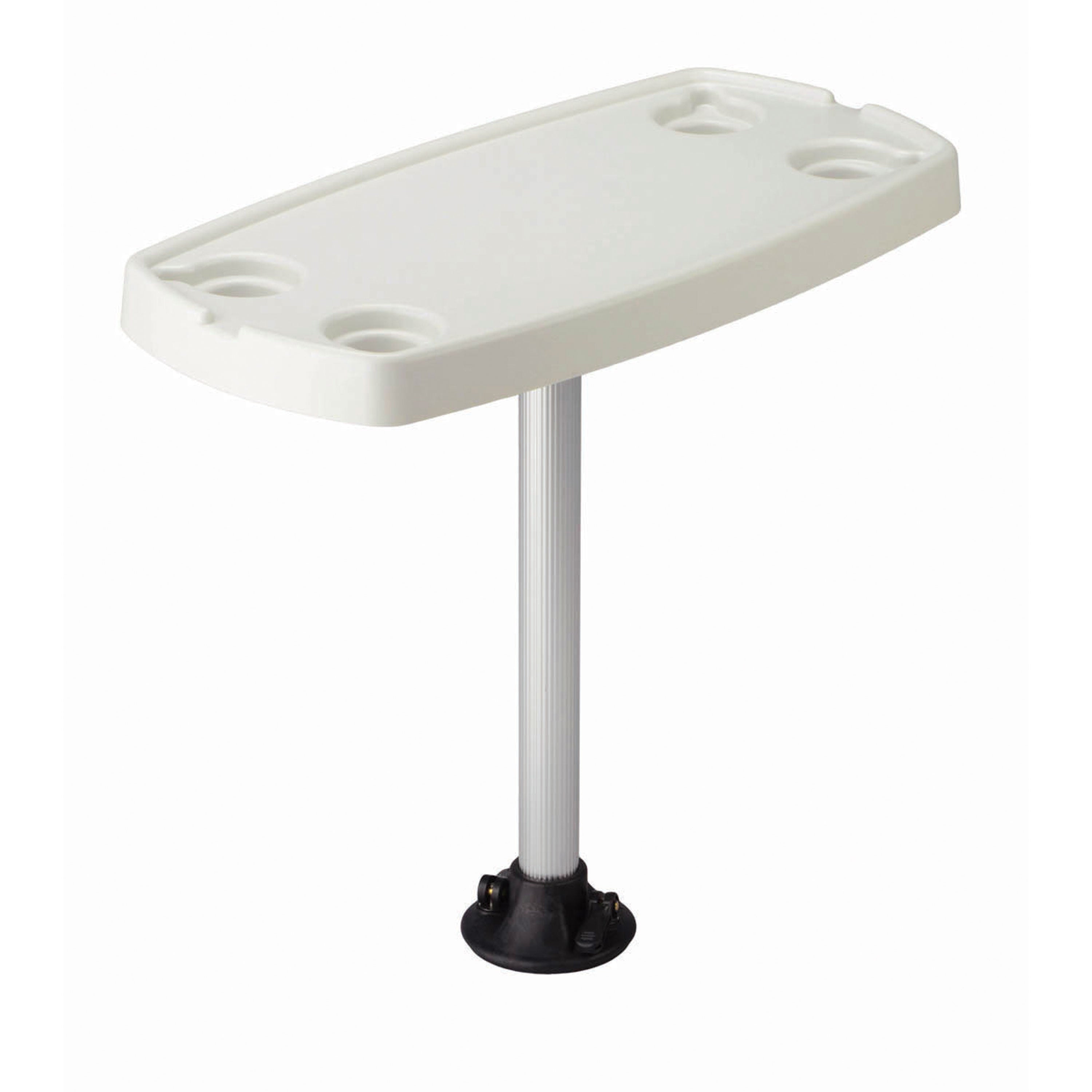 Garelick 75321-21 Rectangular ABS 16" x 32" Table Top with Attached Table Adapter Socket for 2.25" Table Pedestal
