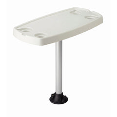 Garelick 75321-21 Rectangular ABS 16" x 32" Table Top with Attached Table Adapter Socket for 2.25" Table Pedestal