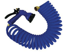 Whitecap P0440B Coiled Hose with Adjustable Nozzle - 15', Blue