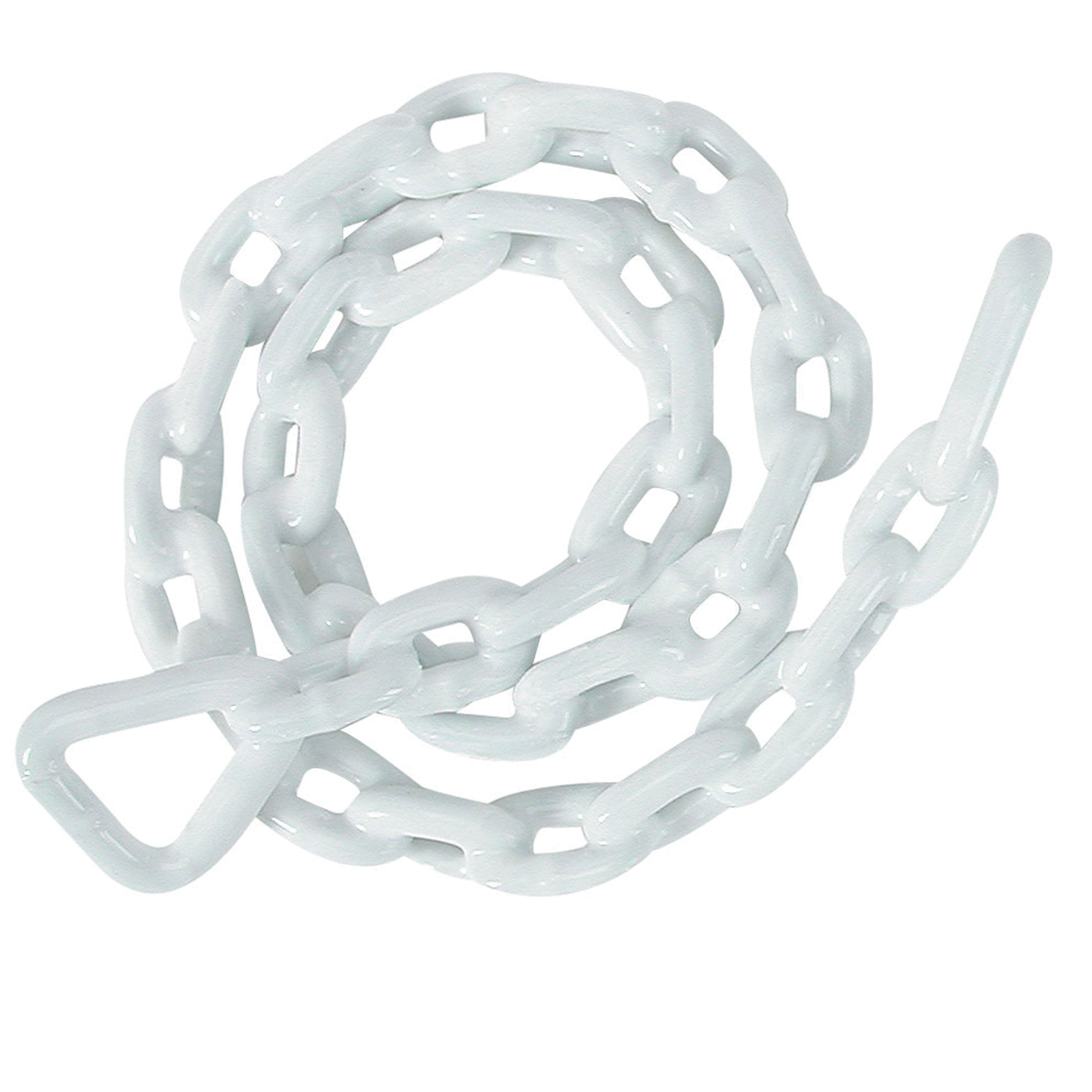 Whitecap S-1582C White Vinyl Coated Galvanized Steel Anchor Chain - 1/4" Stock x 4' Length