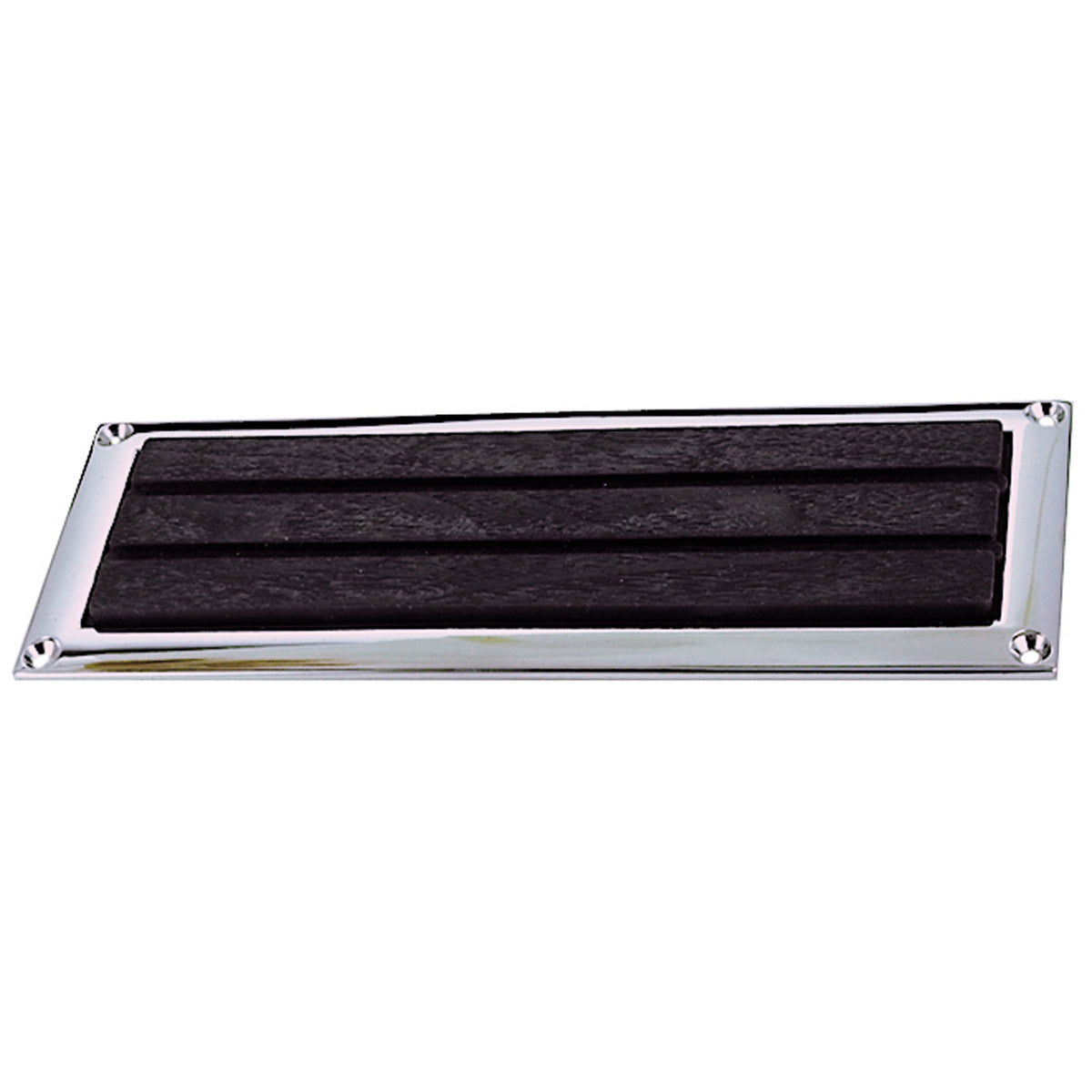 Perko 1325DP1CHR Chrome-Plated Step Plate with Soft Black Polymer Pad - 8-3/4" x 3-1/4", Pack of 2