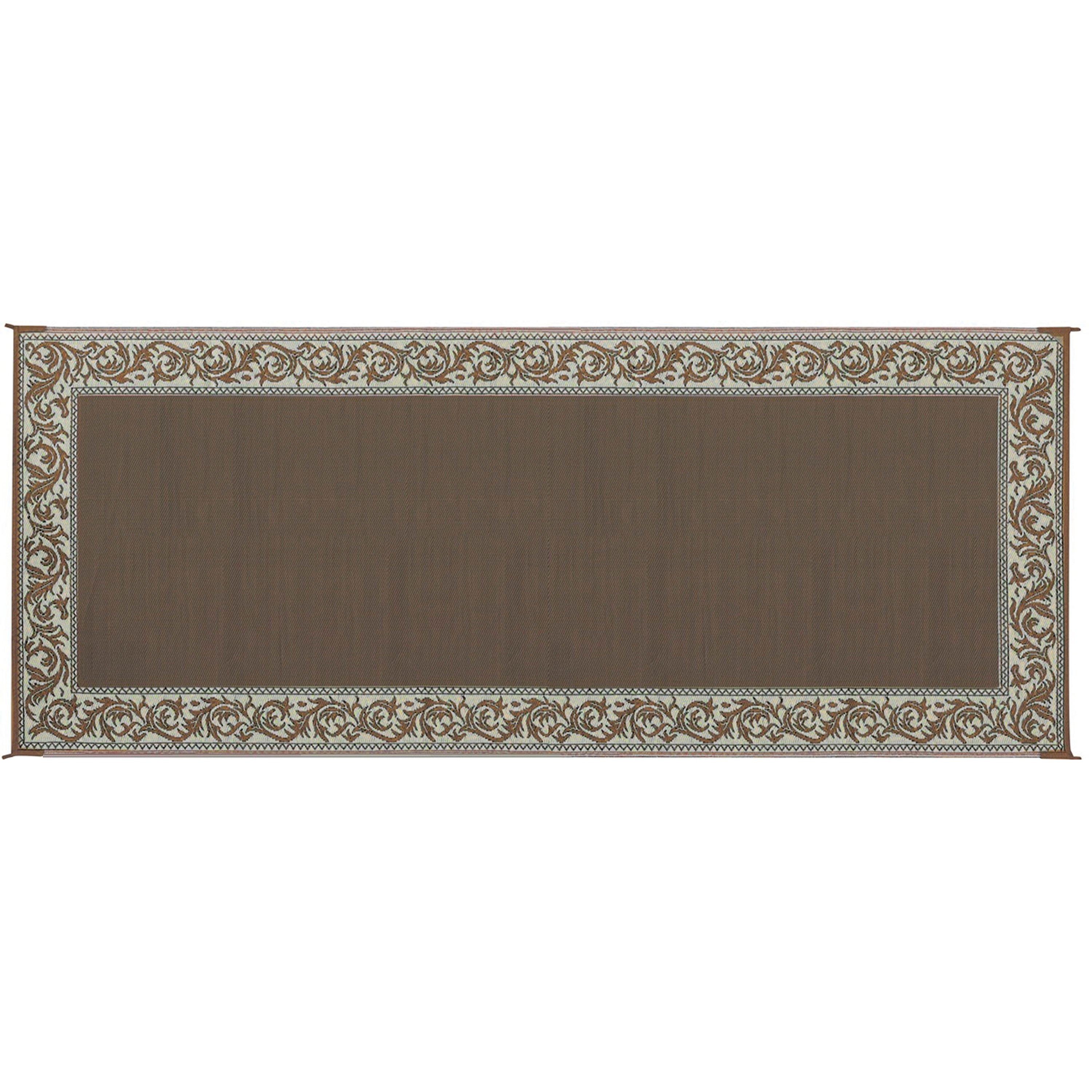 Ming's Mark RC7 Stylish Camping Reversible Classical Patio Mat - 8' x 20', Brown/Beige