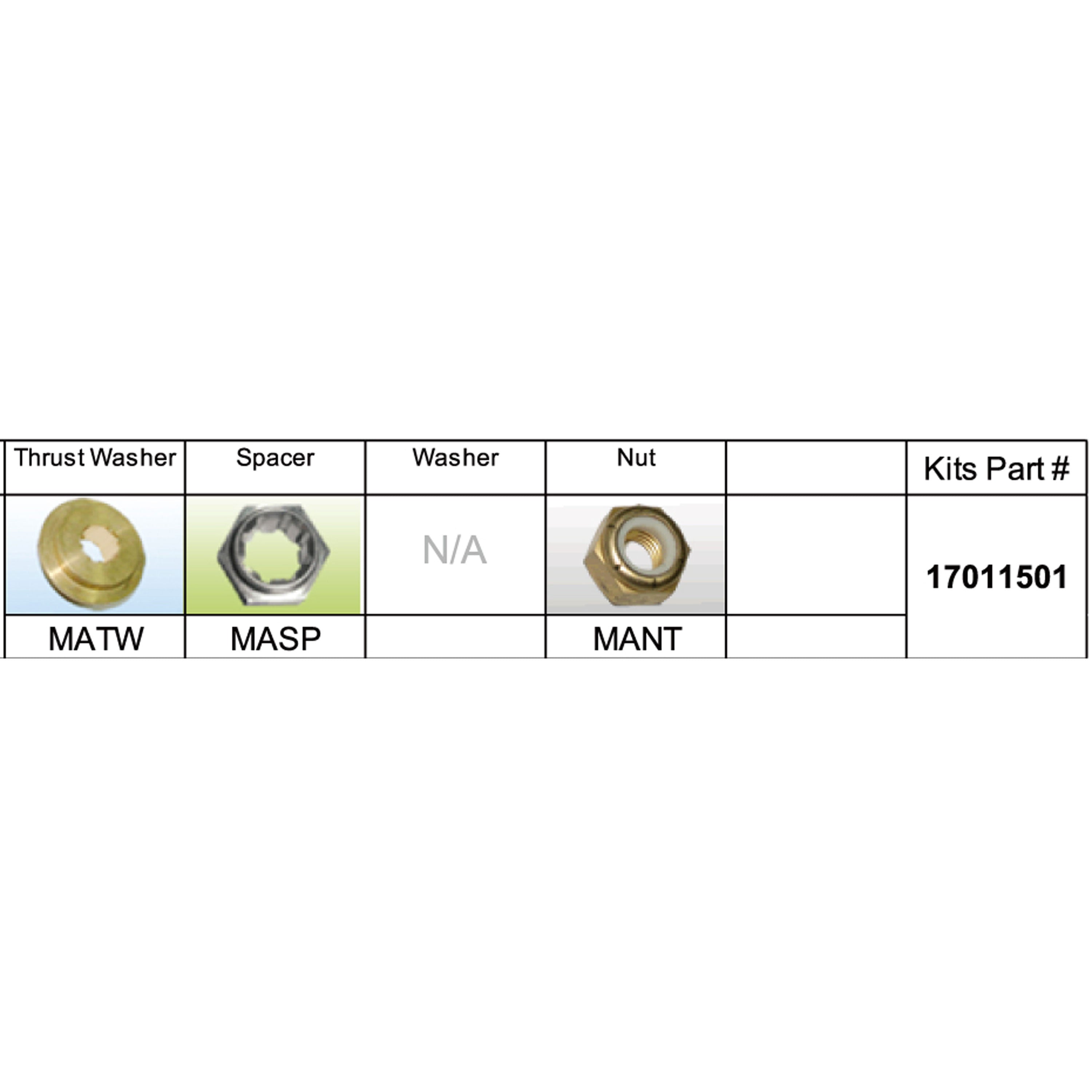Solas 17011501 MA-PKT Propeller Kit for Mercury 6-15 HP