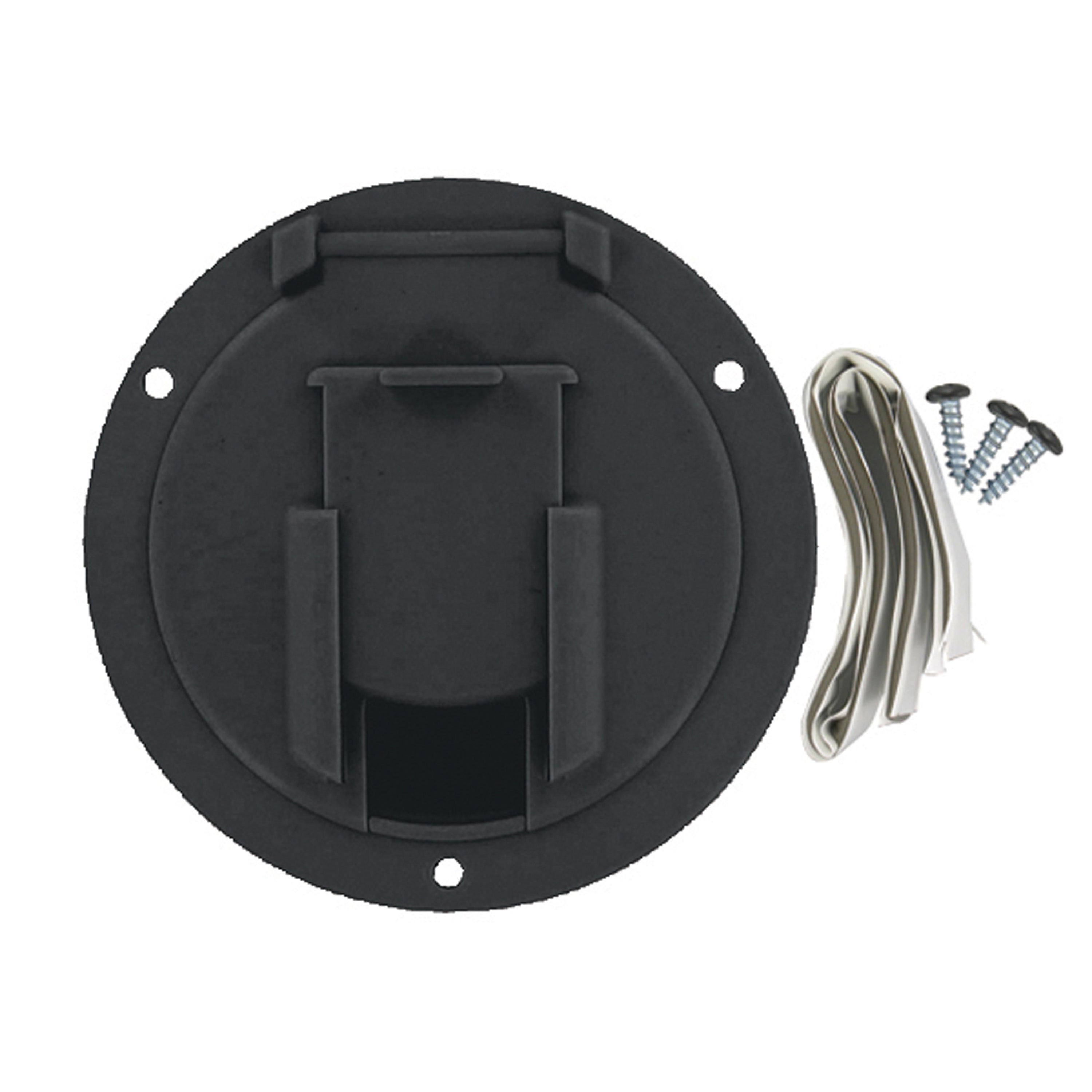 Valterra A10-2137BKVP Medium Round Cable Hatch - Black