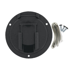 Valterra A10-2137BKVP Medium Round Cable Hatch - Black