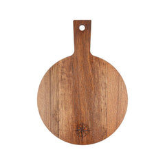 Whitecap 60762COMC Chef's Collection Teak Round Serving Board with Compass