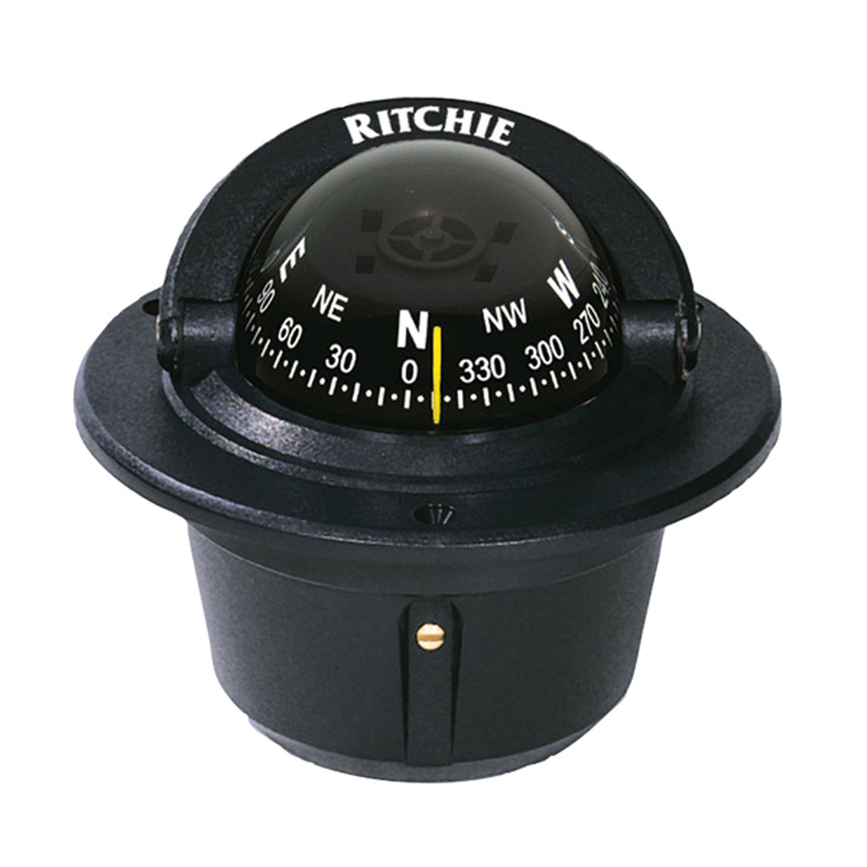 Ritchie Navagation F-50-1 Explorer Compass - Flush Mount, Black with Black Dial
