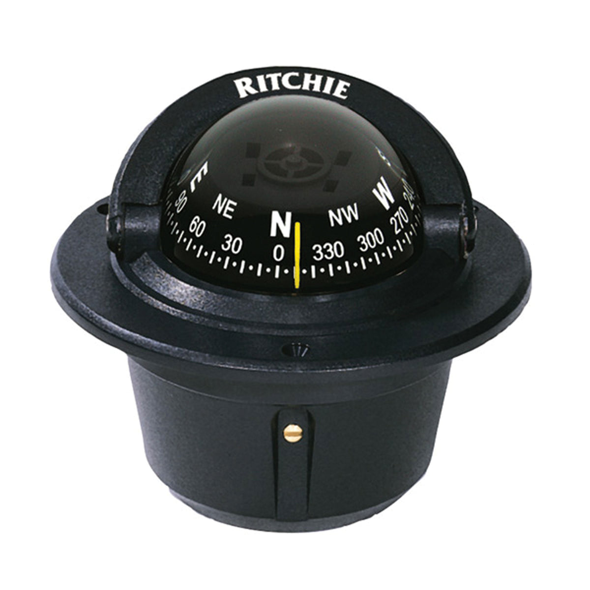 Ritchie Navagation F-50-1 Explorer Compass - Flush Mount, Black with Black Dial