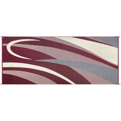 Ming's Mark GC5 Stylish Camping Reversible Graphic Patio Mat - 8' x 20', Burgundy/Black