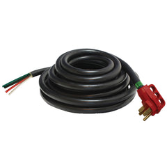Valterra A10-5025END Mighty Cord 50 Amp Non-Detachable Power Cord w/Handle - 25', Red