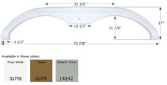 Icon 01779 Tandem Axle Fender Skirt FS1778 for Holiday - Taupe