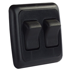 JR Products 12235 On/Off Switch with Bezel - Double Switch, Black