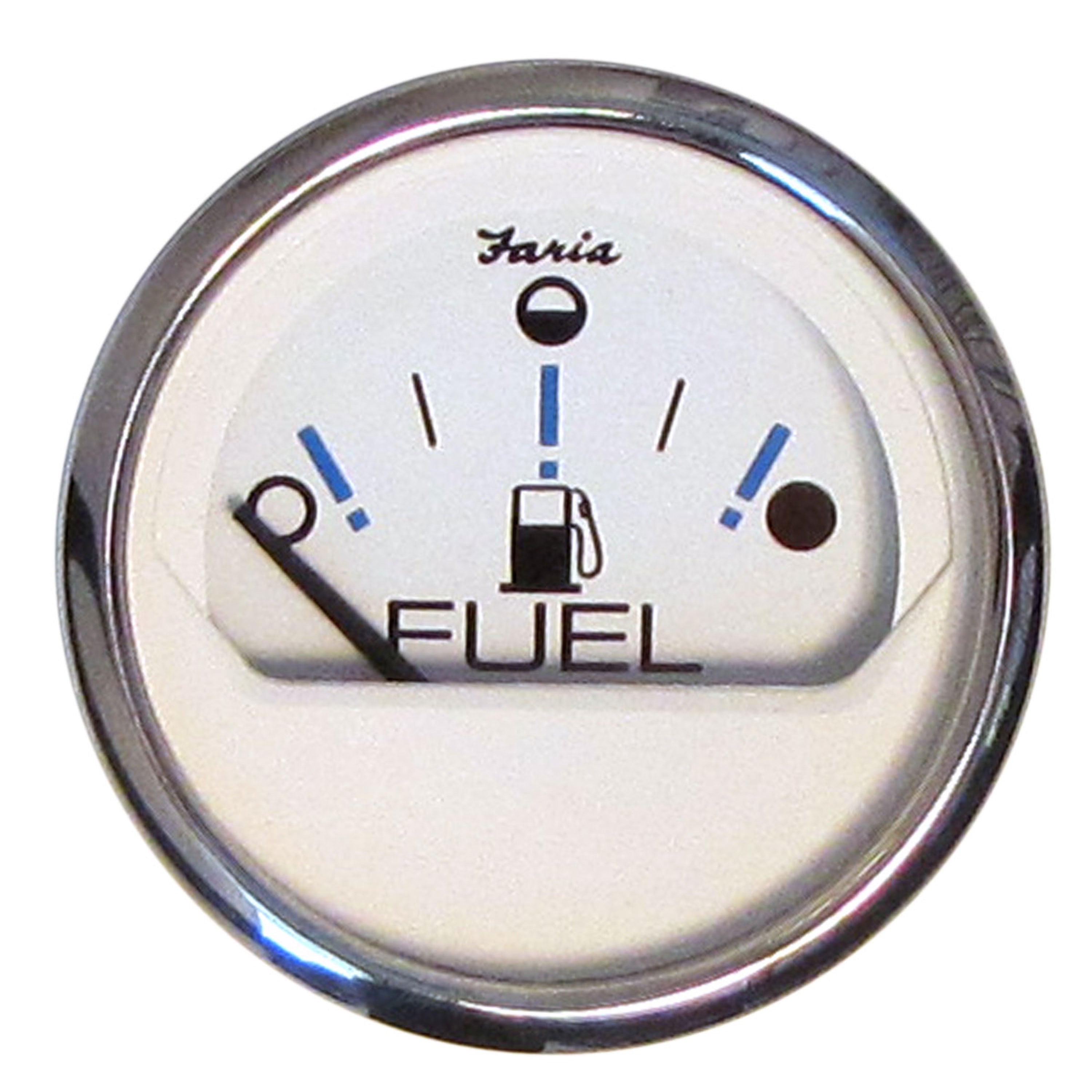 Faria 13818 Chesapeake Fuel Level Gauge - White SS, 2"
