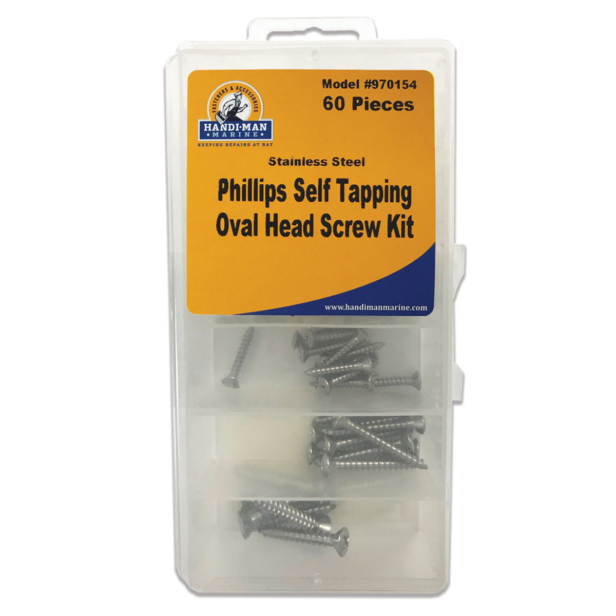 Handi Man Marine 970154 Phillips Oval Head Self Tapping Screw Kit
