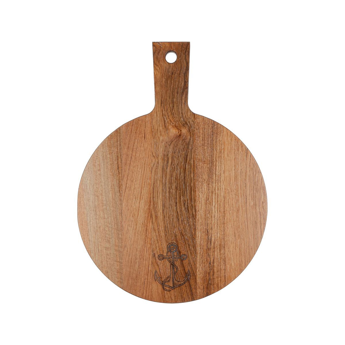 Whitecap 60762ANCC Chef's Collection Teak Round Serving Board with Anchor