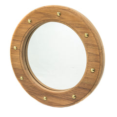 Whitecap 62540 Teak Porthole Mirror Frame with Brass Studs - 10-1/2" Diameter
