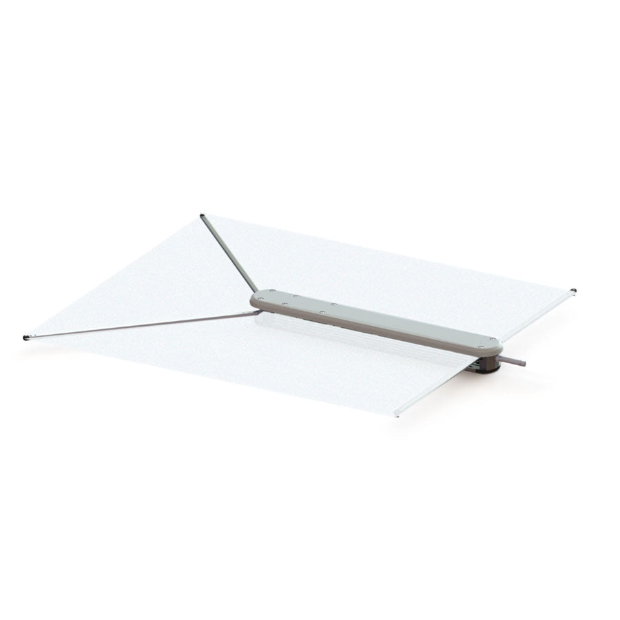 TACO Marine T10-3000-3 ShadeFin with White Fabric, Bag and Fixed Rod Holder Mount Kit - White