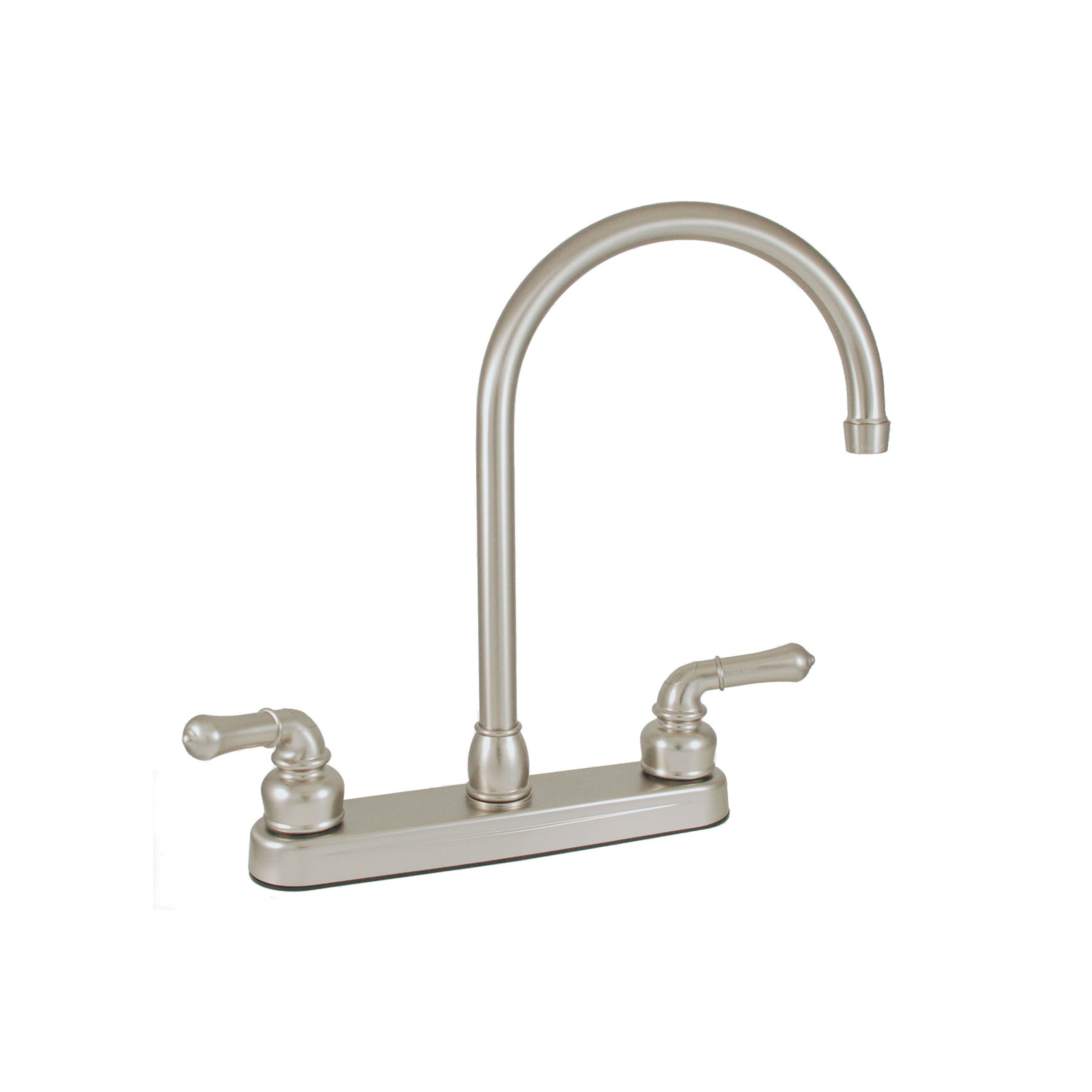 Empire Brass U-YNN800GSN RV Kitchen Faucet with Gooseneck Spout and Teapot Handles - 8", Brushed Nickel