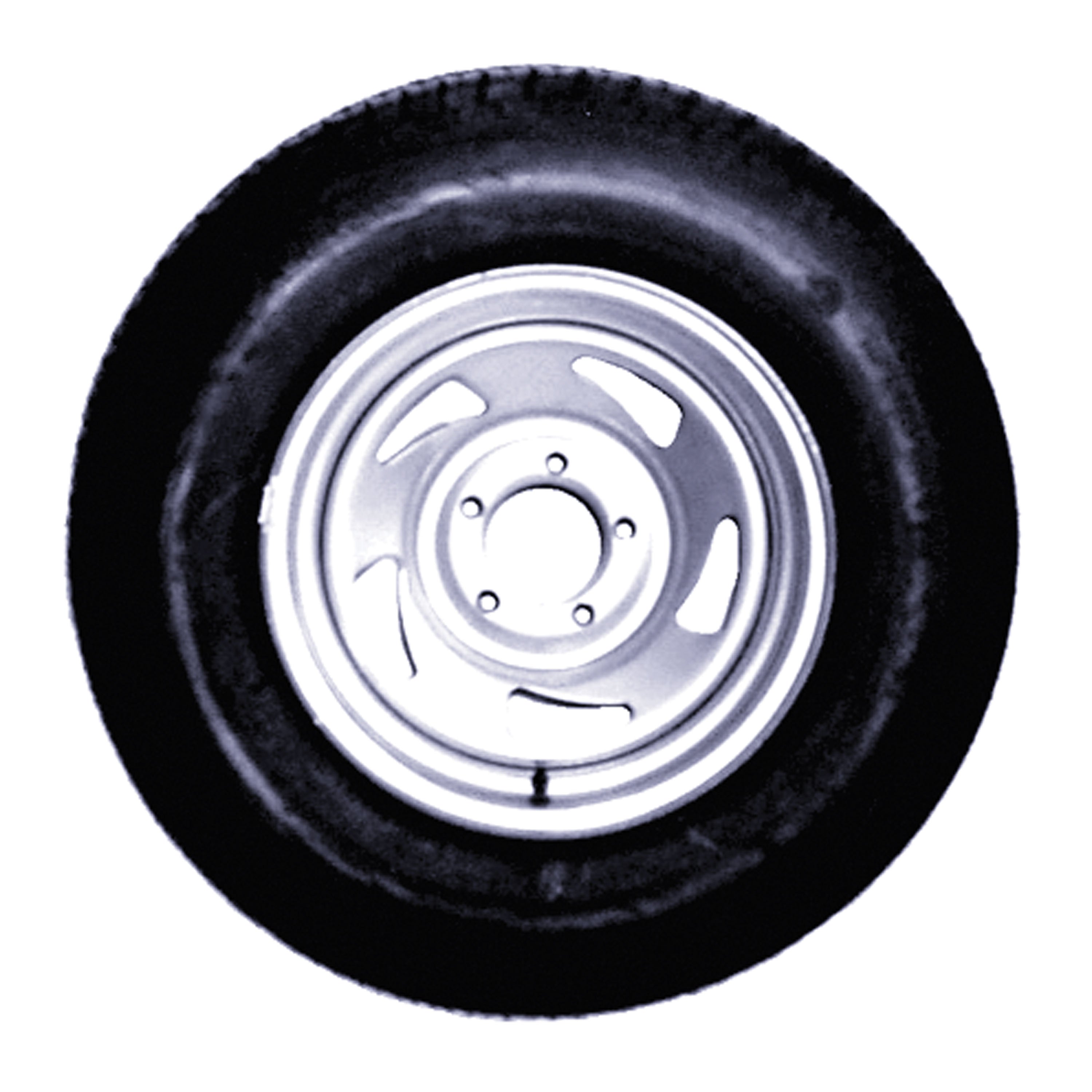 Badger Tire & Wheel AD12C5305SB-KJG Economy Bias Tire and Wheel 5.30 x 12 C/5-Hole - Painted Silver Directional Rim