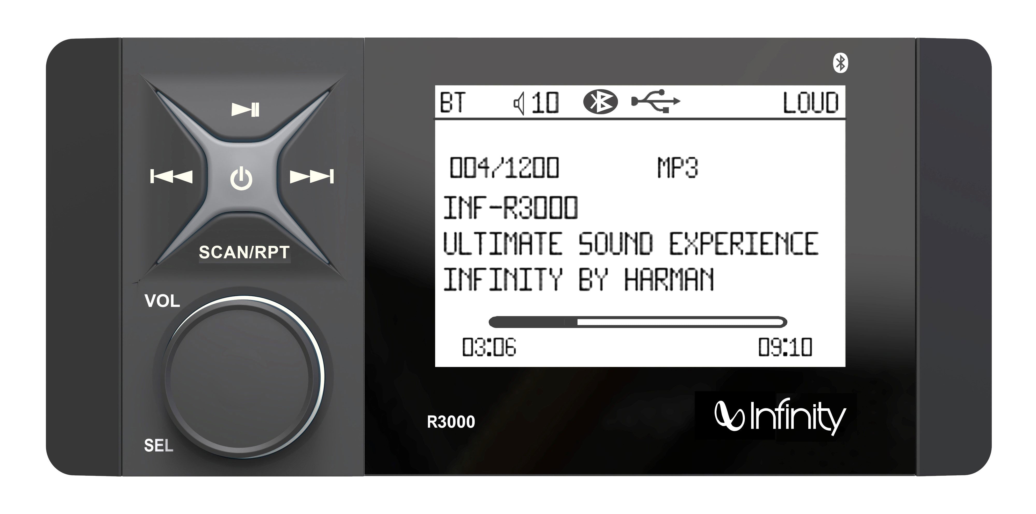 Infinity INFR3000 WAKE-Series Marine Source Unit AM/FM/WB/USB/BT5