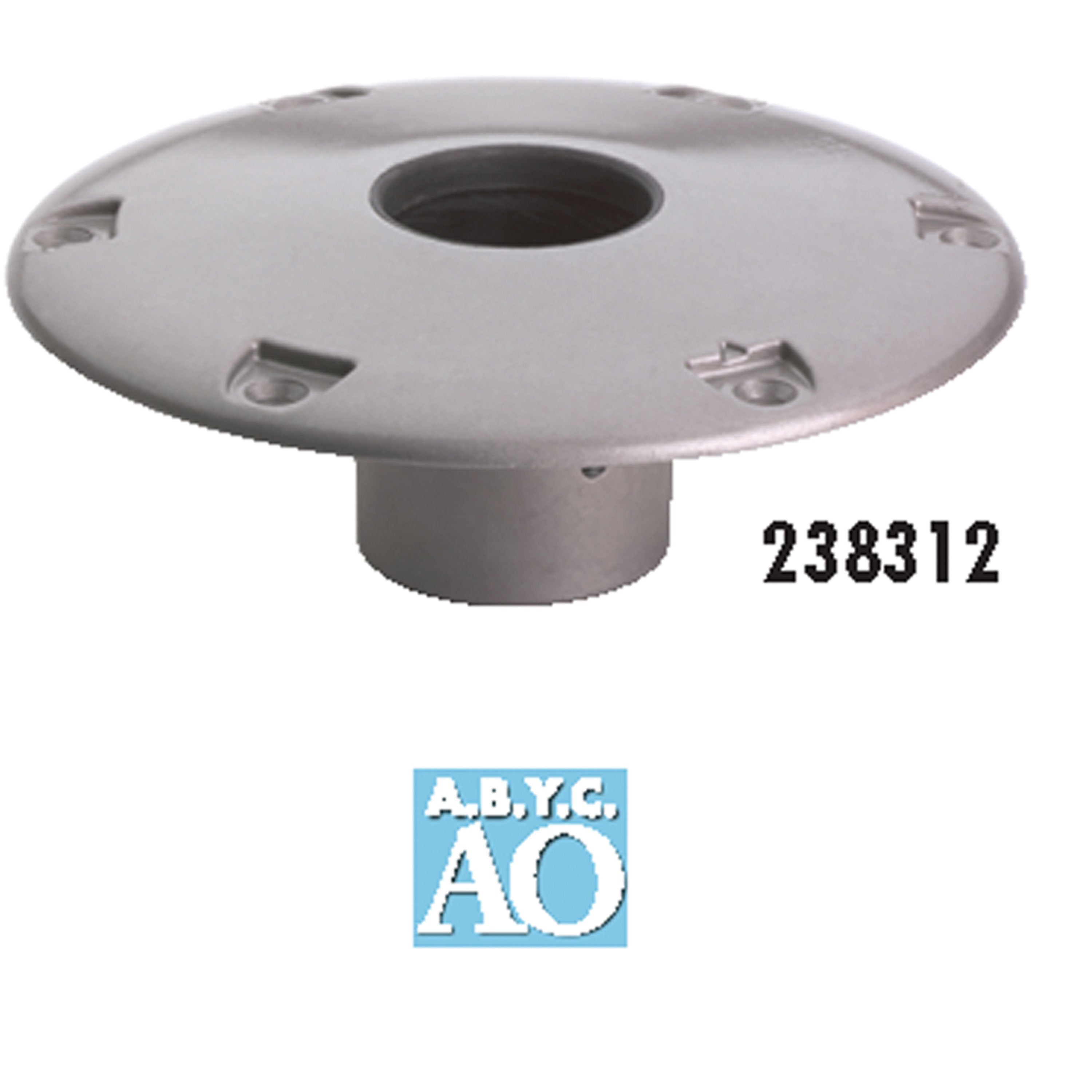 Attwood 238312-2 238 Series Aluminum Socket Base - 9" Round, Anodized