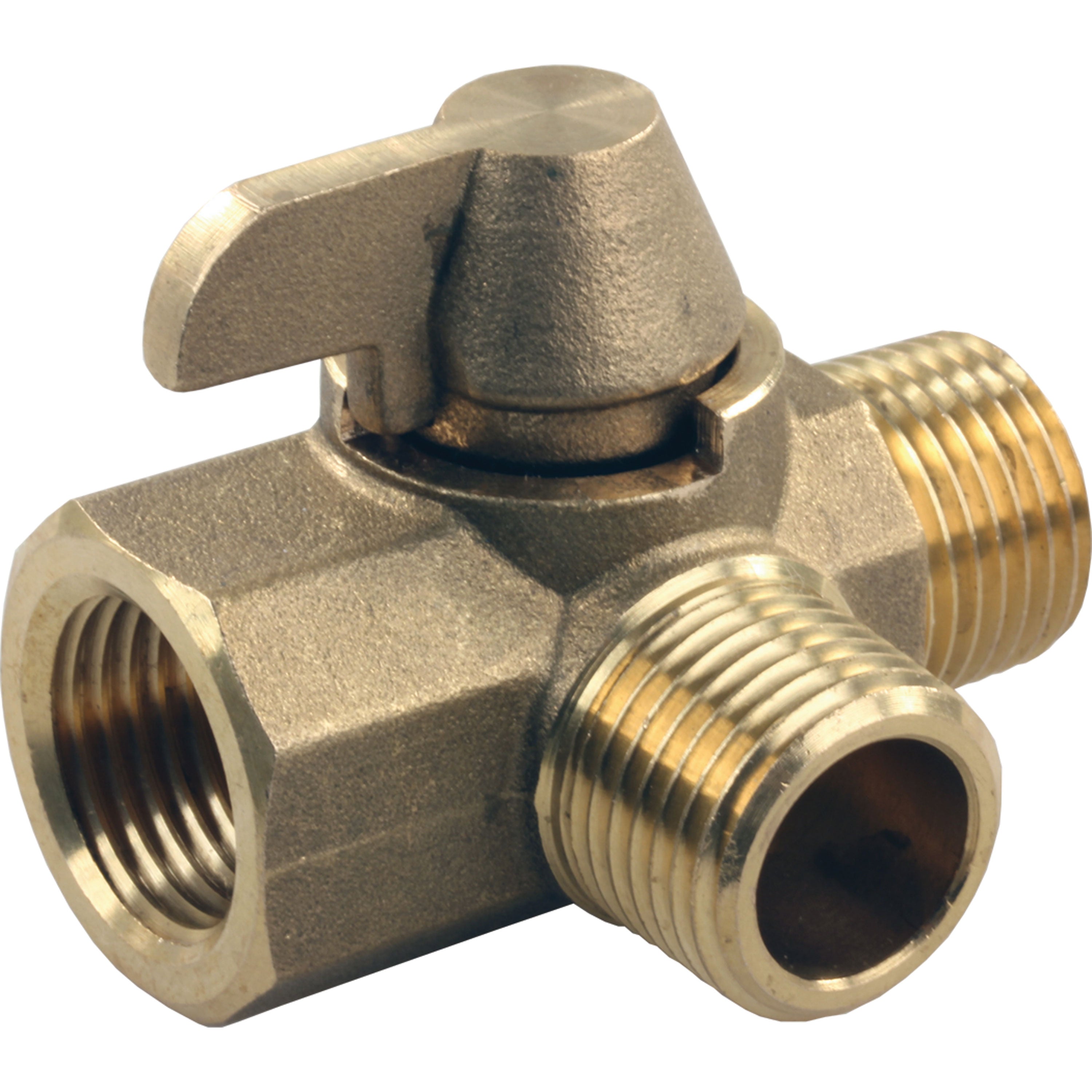 JR Products 62245 3-Way Brass Diverter Valve - 1/2" MPT x 1/2" MPT x 1/2" FPT