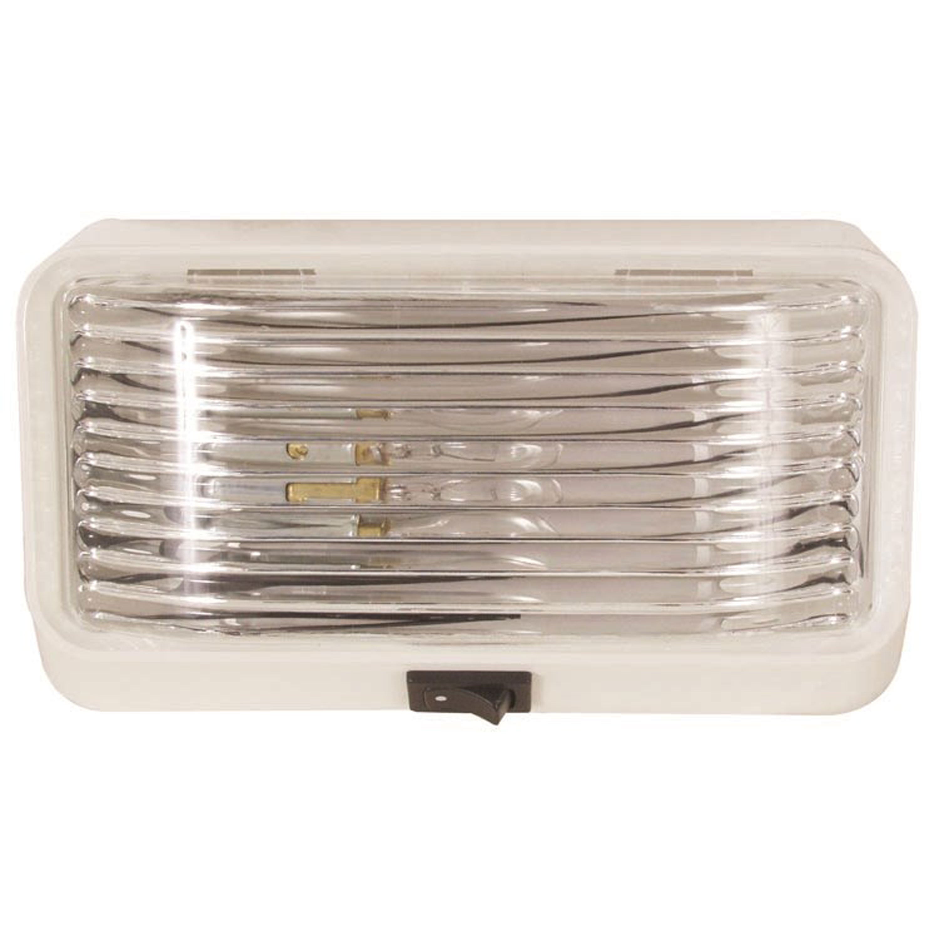 Optronics RVPL3CFS Rectangular Porchlight - Clear, White Housing
