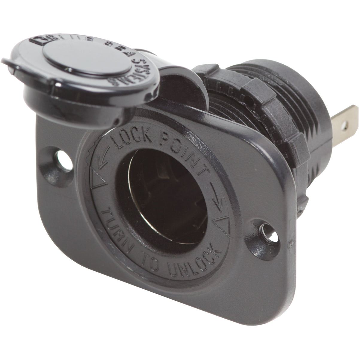 Blue Sea Systems 1011-BBS Dash Socket, 12V