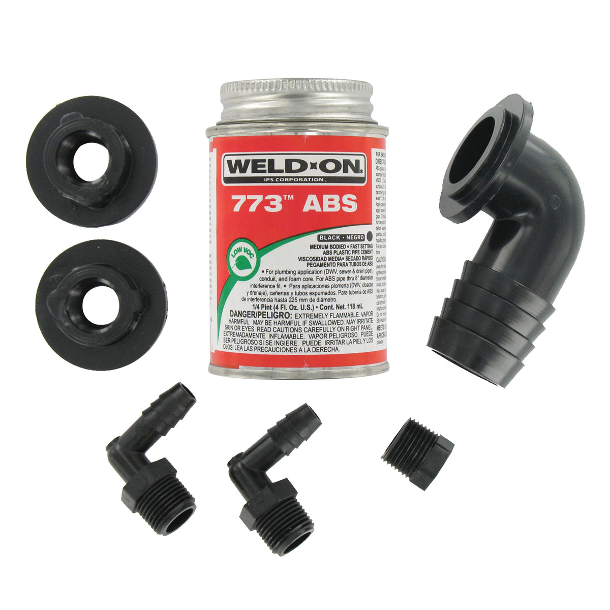 Valterra RK907 ABS Tank Fill Kit - 90Â° Barbed Fill with Cement