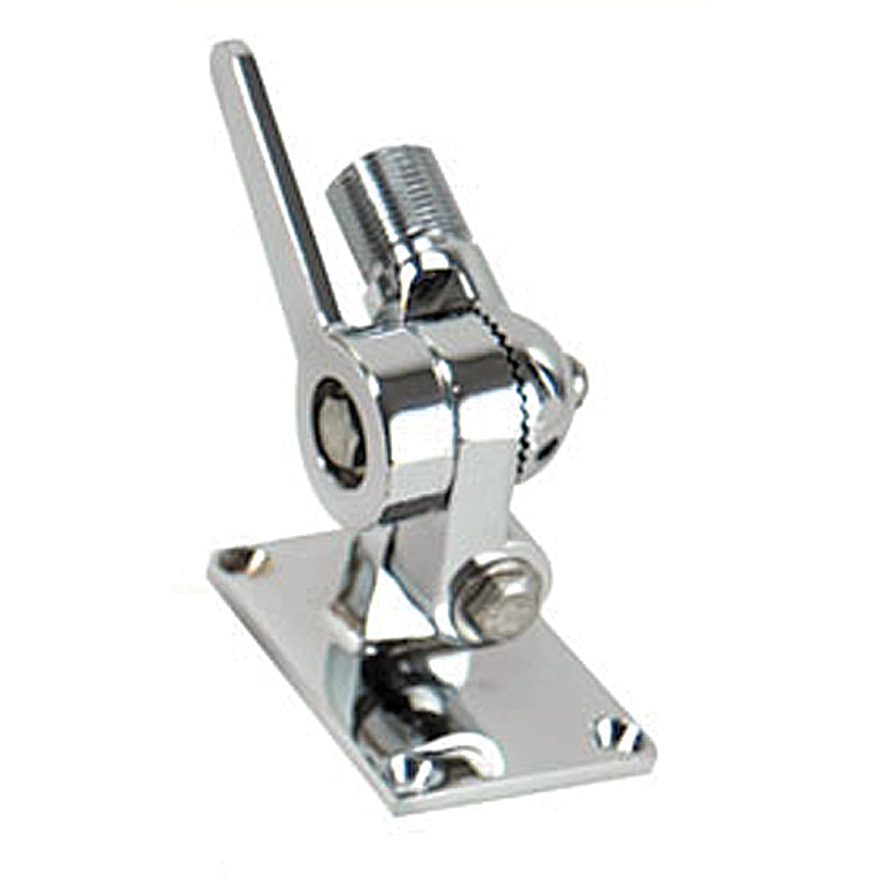 Whitecap S-1803C Chrome Plated Brass Ratchet/Antenna Mount - 3-11/16" L x 2-9/16" W