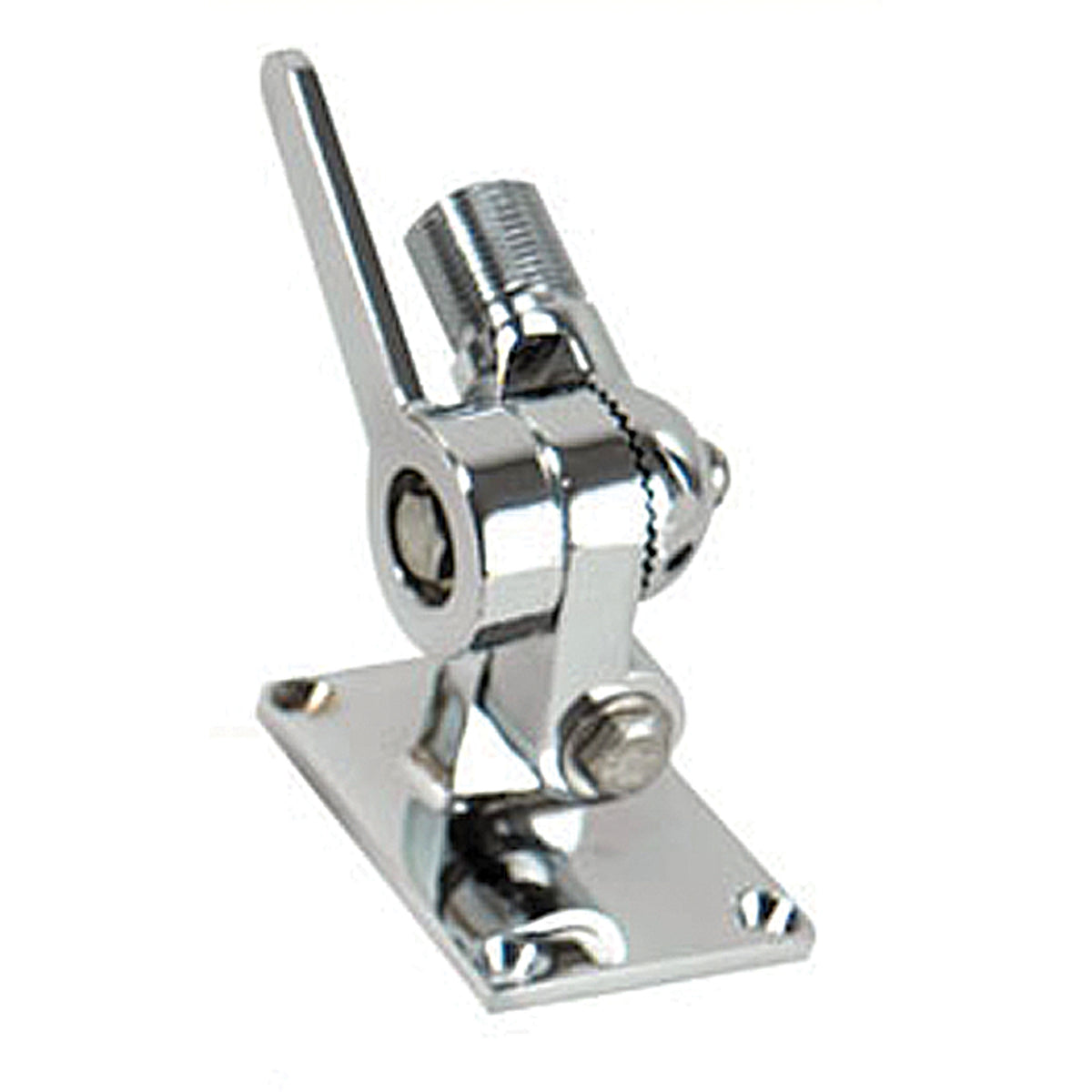Whitecap S-1803C Chrome Plated Brass Ratchet/Antenna Mount - 3-11/16" L x 2-9/16" W