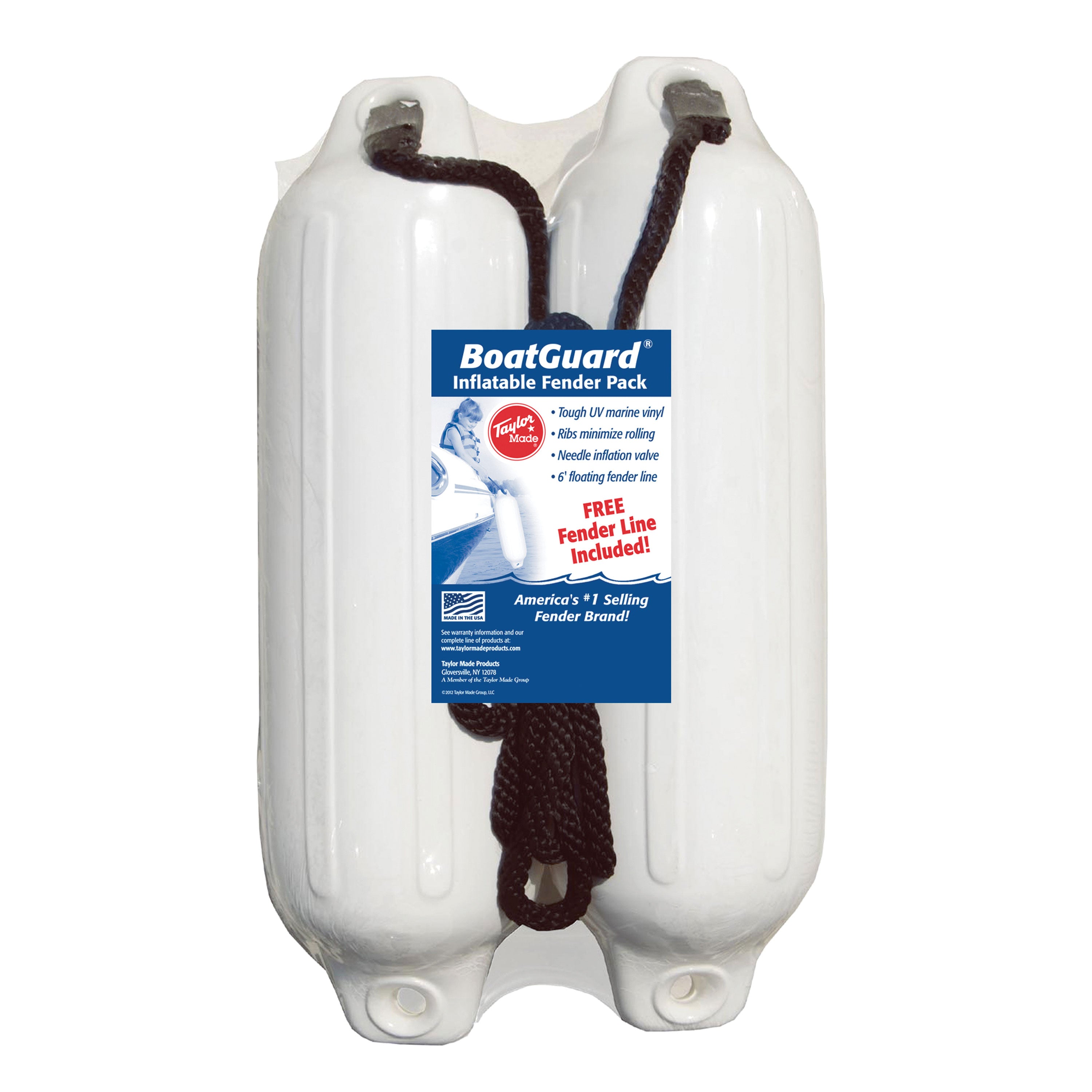 Taylor Made 310152P Fender Kit - 5" x 18", White with Black Rope