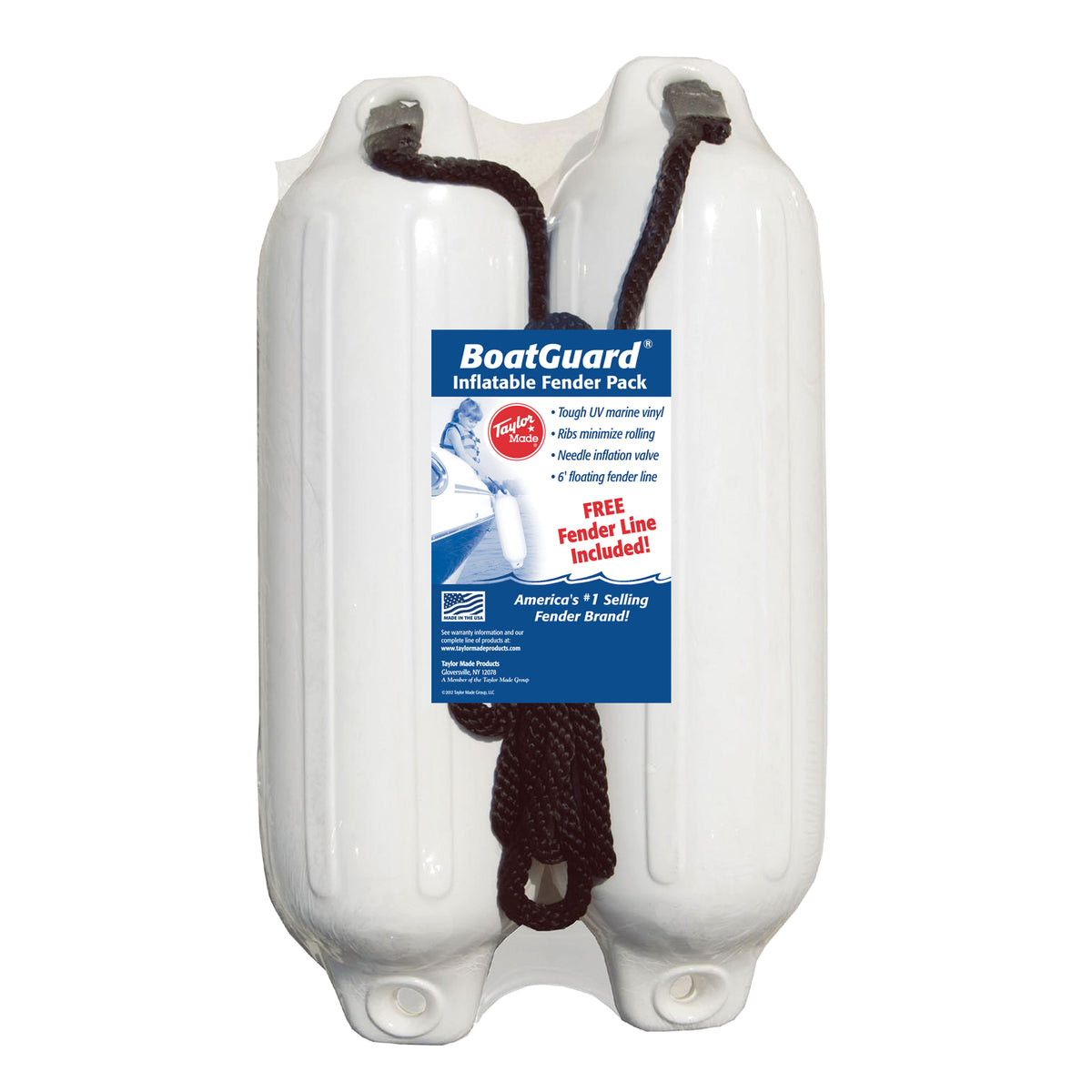 Taylor Made 310152P Fender Kit - 5" x 18", White with Black Rope