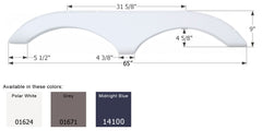 Icon 14100 Tandem Axle Fender Shirt FS770 for Pilgrim - Midnight Blue