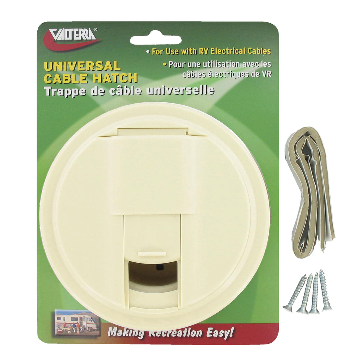 Valterra A10-2131VP Universal Round Cable Hatch - Colonial White