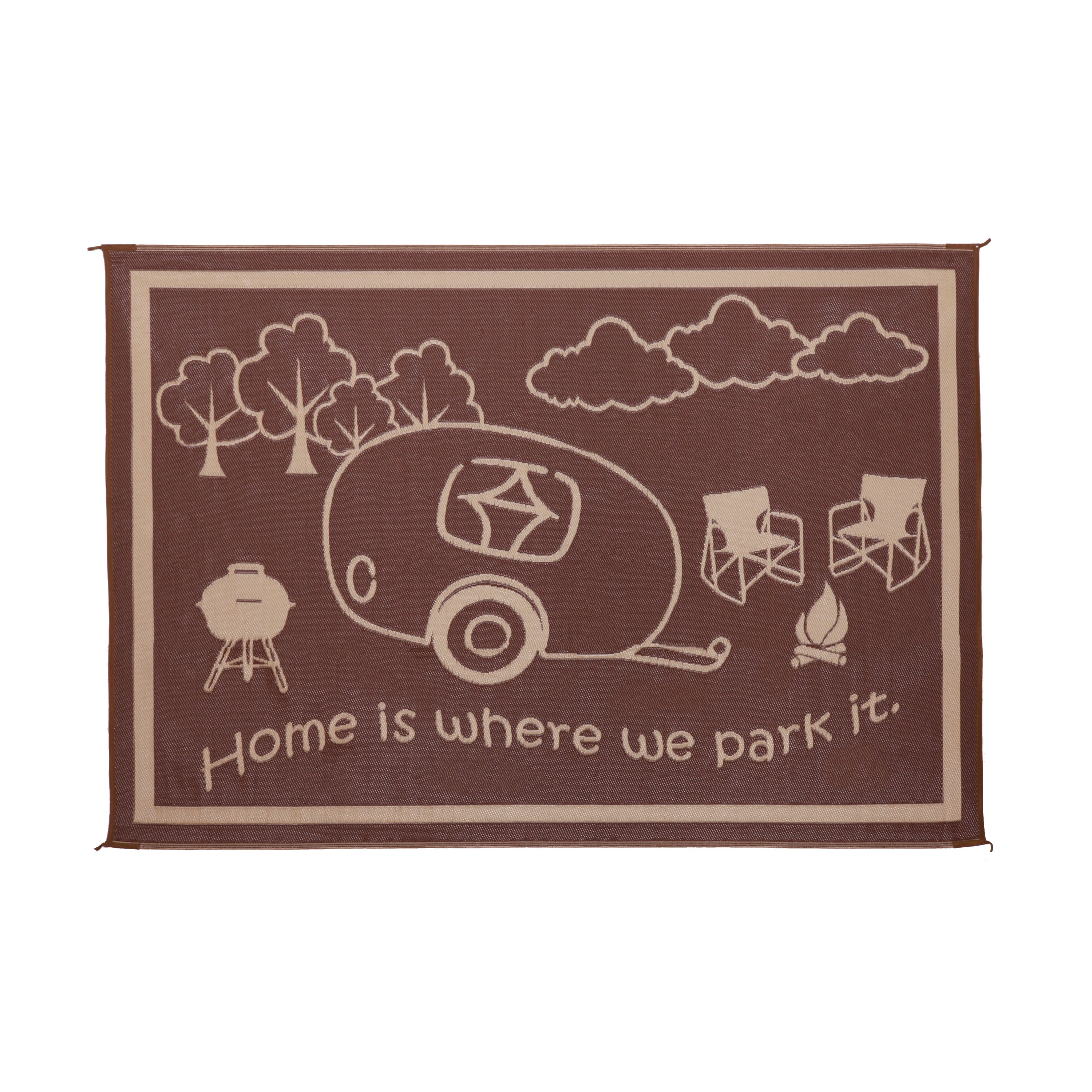 Ming's Mark RH8187 Reversible RV Home Mat - 8' x 18', Brown/Beige